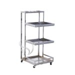 ترولی فلزی چرخدار طبقه دار جای سشواردار زاپیا سه طبقه