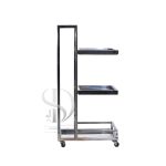 ترولی فلزی چرخدار طبقه دار جای سشواردار زاپیا سه طبقه