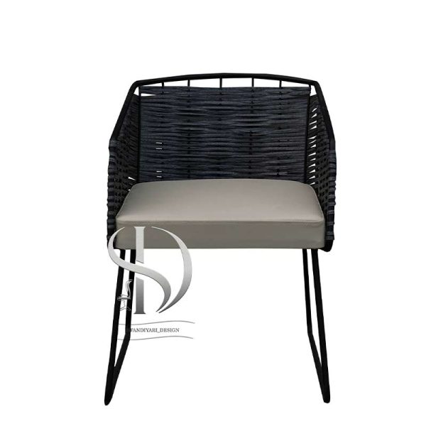 مبل فلزی ساده یک نفره گراتیس حصیر شده