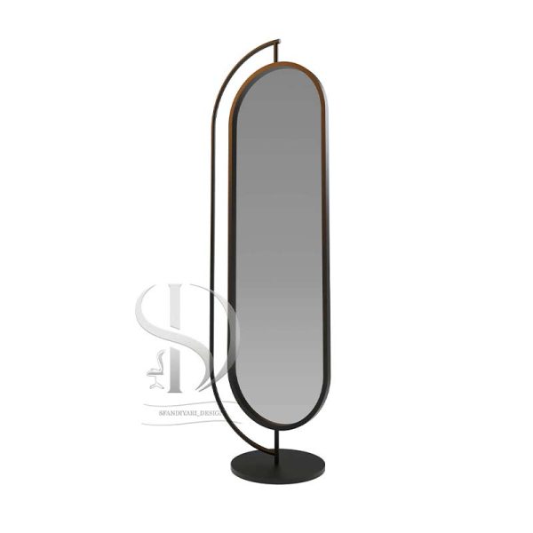 آینه فلزی ایستاده یک فریم یکرو بانچیا باریک