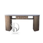 میز ناخن MDF روکشدار کشودار دونفره لانکوم