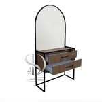 آینه کنسول MDF فلزی ایستاده یکرو نایین یک نفره دو کشو - تصویر 2