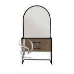 آینه کنسول MDF فلزی ایستاده یکرو نایین یک نفره دو کشو - تصویر 3