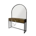 آینه کنسول MDF فلزی ایستاده یکرو کشودار نایین پره دار - تصویر 3